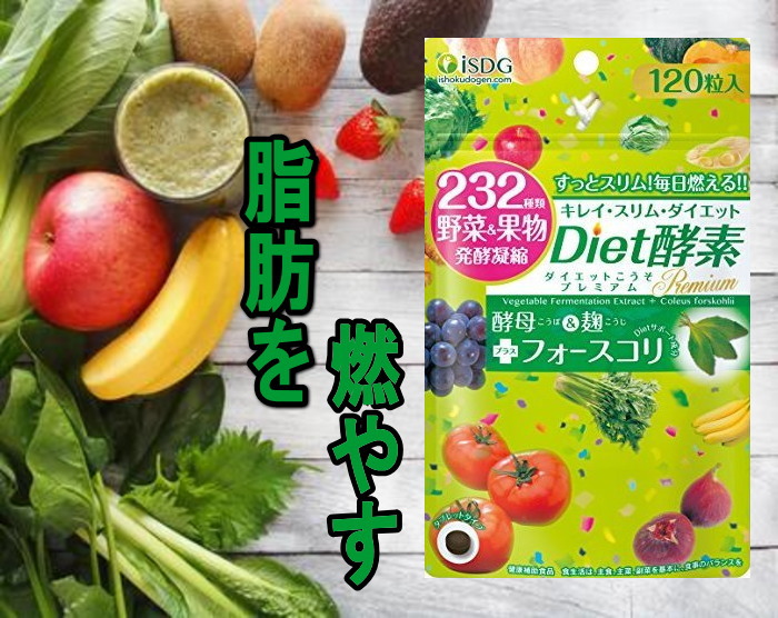 脂肪を燃やす！】Diet酵素 プレミアム 232種類の醗酵の効果で健康的に